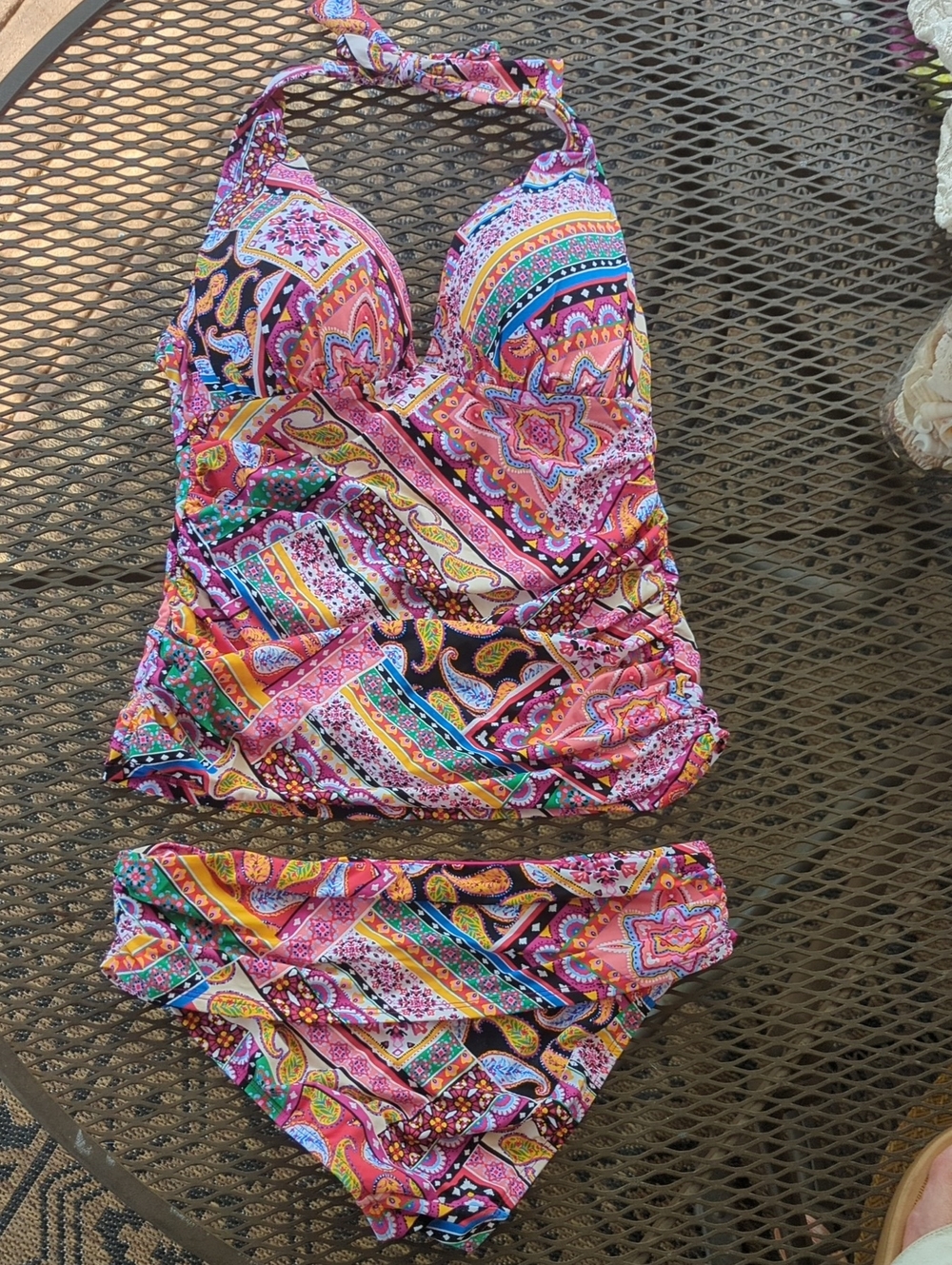 Bleu Rod Beattie  Bohemian Paradise Halter Boho Tankini Swim Set.